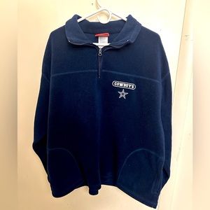 Dallas Cowboys Jacket Mens Extra  Large Navy Blue Fleece 1/4 Zip Sweater